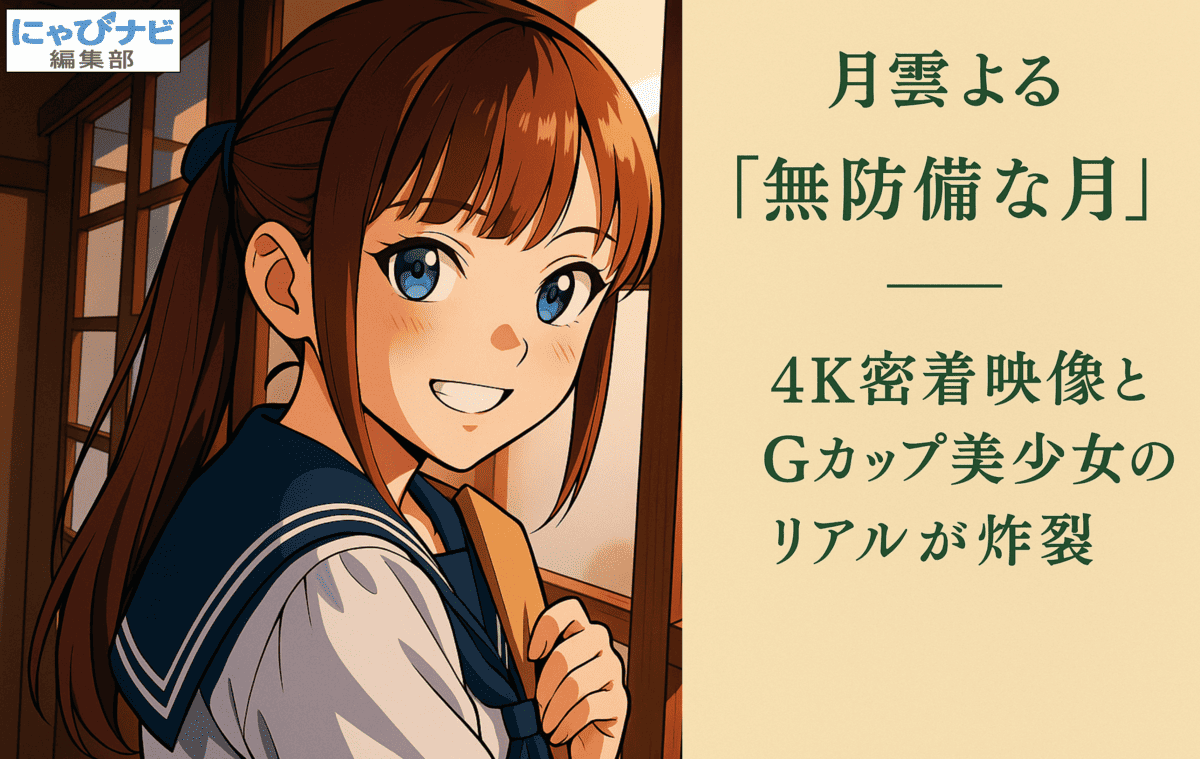 月雲よる 無防備な月のジャケット画像。青の布をまとった姿で4K映像をアピール。