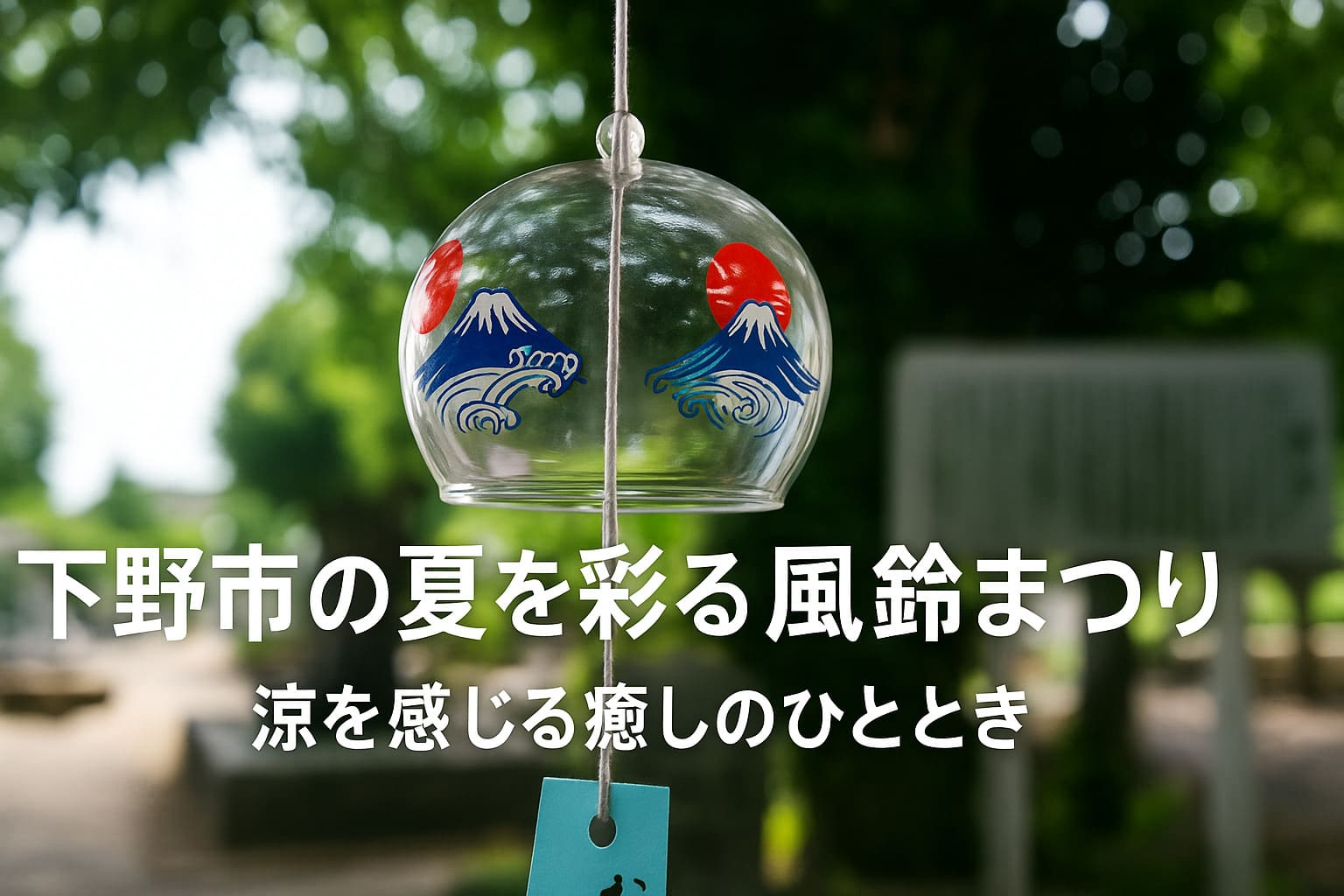 下野市の下野厄除大師で開催された風鈴まつりの風鈴と夏の境内
