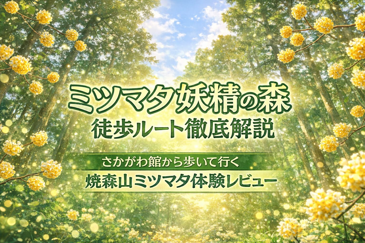いい里さかがわ館から徒歩で向かうミツマタ妖精の森と焼森山ルートを紹介するアイキャッチ画像